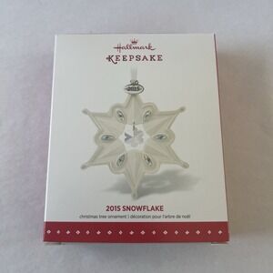 RARE Hallmark Keepsake "Snowflake" 2015 PORCELAIN NIB‎
